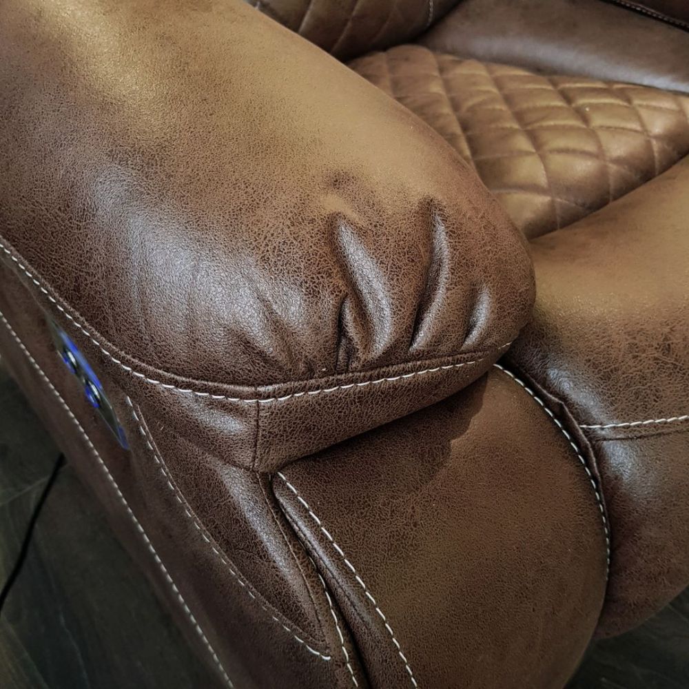 фото "Азалия Люкс" Кресло с электрореклайнером, вращением и качанием (коричневый/туксон 1607-22)