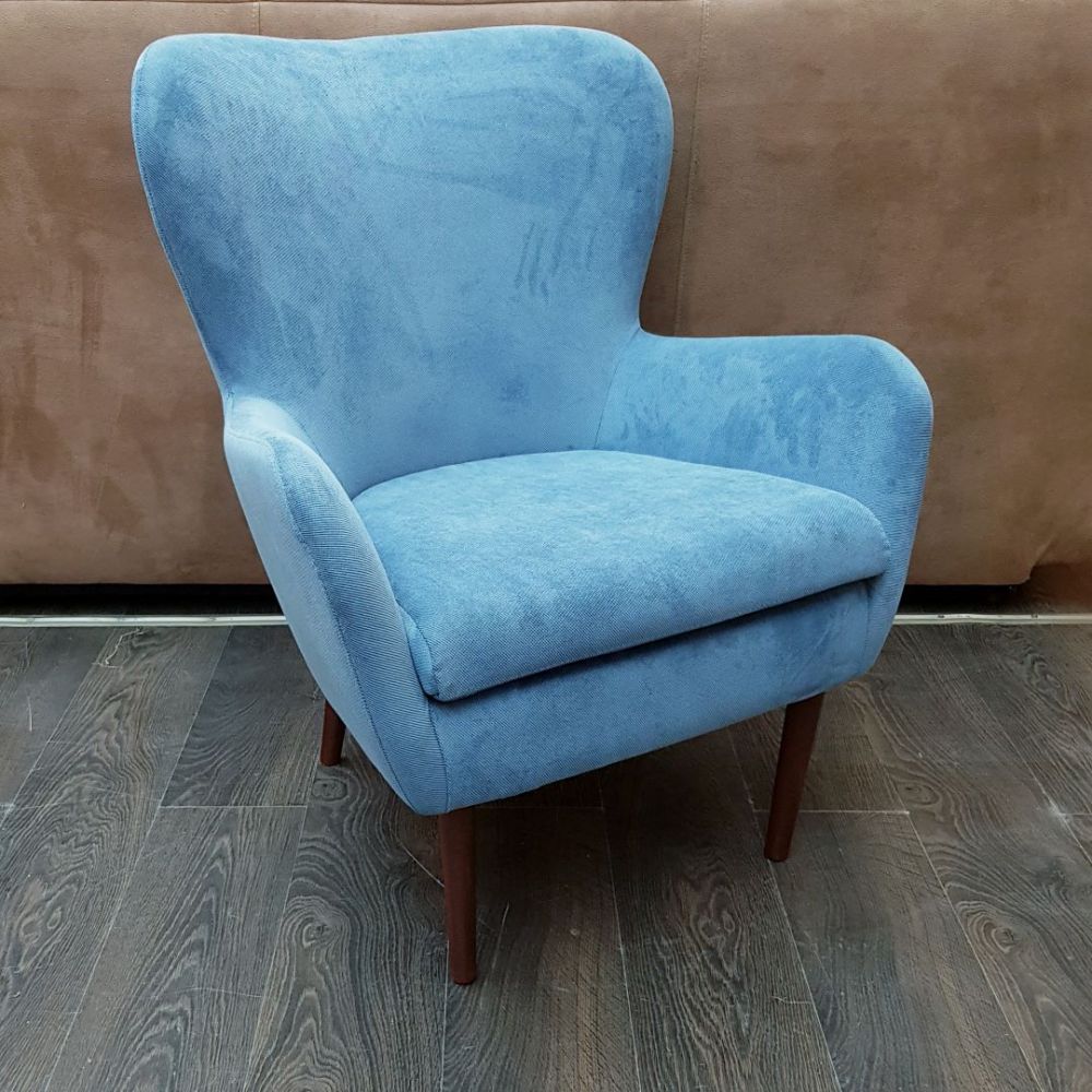 33 980. Кресло Дижон Блю (синий). Кресло, цвет синий. Голубое кресло. Кресло голубое на ножках.