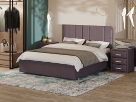 фото PROxSON Кровать Modern Large (Ткань: Рогожка Тетра Слива) 80x200