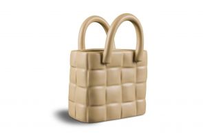 фото MY-D149 Дизайнерская ваза - сумка (зеленовато-бежевый)