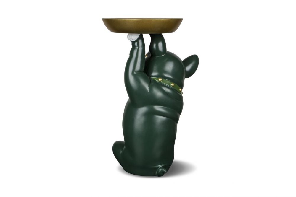 фото MY-D117 Декоративная статуэтка в виде бульдога с подносом (зеленый)