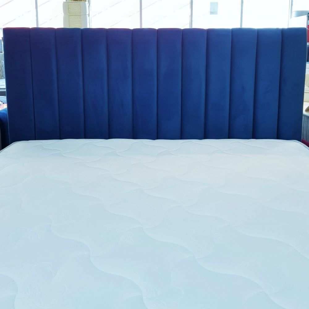 фото "Турин-1" Кровать двуспальная 180х200 (синяя/велютто 54)