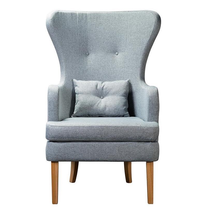фото "Хилтон Сканди Грей" Кресло классическое с высокой спинкой (серо-голубое)