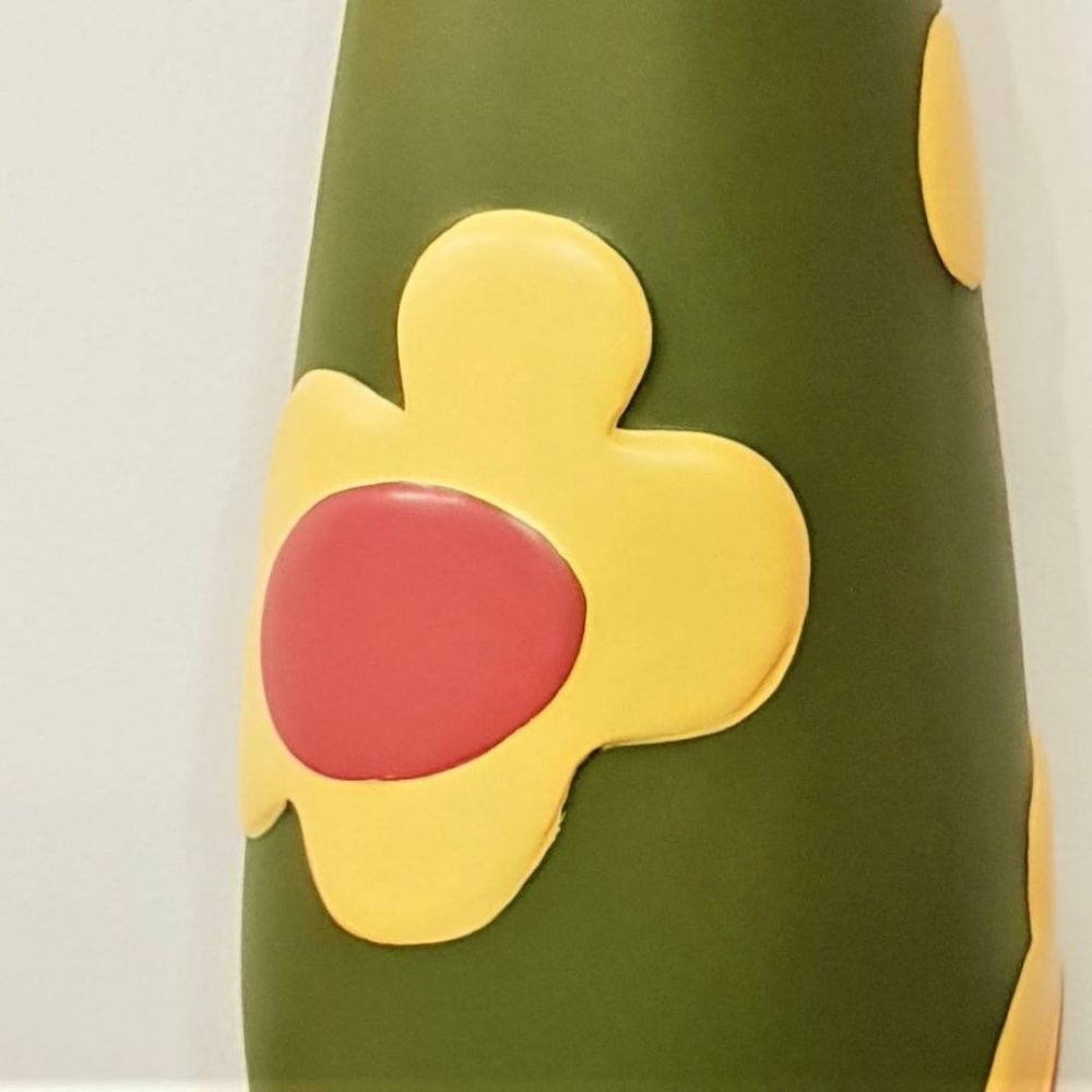 фото Ваза с цветочным декором D146 (зеленая)