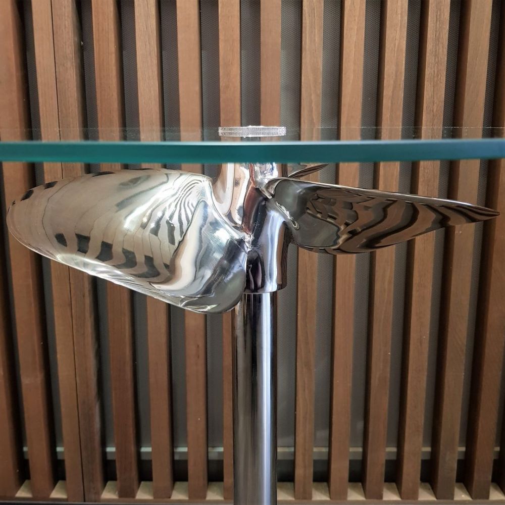 фото "Пропеллер" Столик кофейный M101-18 (серебро/стекло)