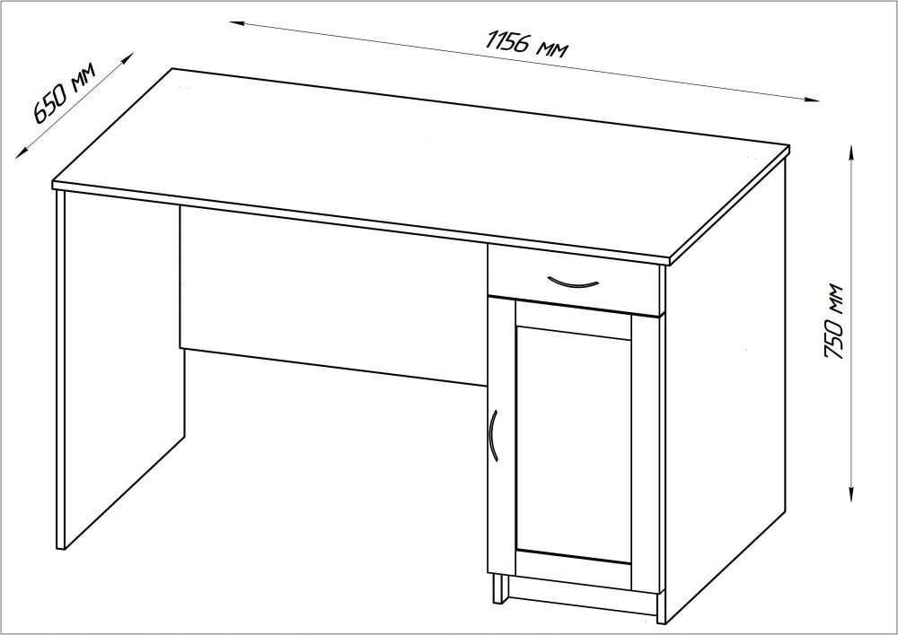 фото Письменный стол «Кастор» 116х65 см (Дуб Сонома)
