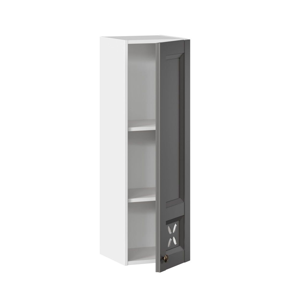 фото Амели-3 Шкаф кухонный 300 высокий (Белый/Оникс серый)