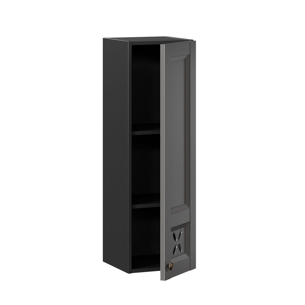 фото Амели-3 Шкаф кухонный 300 высокий (Чёрный/Оникс серый)