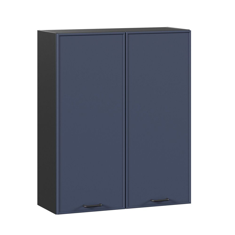 фото Индиго Шкаф кухонный 800 высокий (Чёрный/Тёмно-синий)