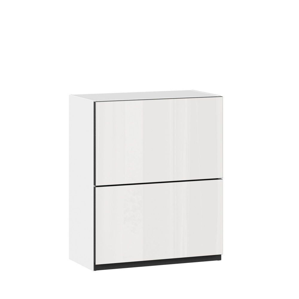 фото Моретти Шкаф кухонный 600 горизонтальный с 2 складными дверями (Белый/Белый глянец)