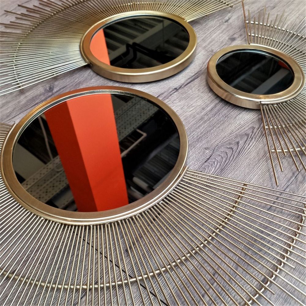 фото "Веер" Декор настенный с зеркалом, комплект 3 шт, ТН03-М504-06