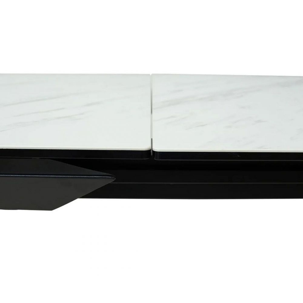 фото "Денвер" Стол обеденный раскладной CR140 (белый мрамор/черный)