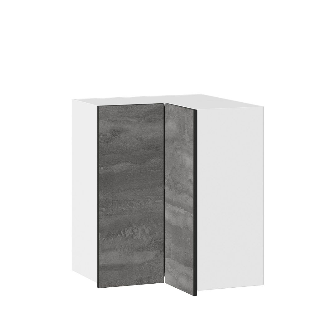 фото Паола Шкаф кухонный угловой с 2 складными дверями (Белый/Камень железный)