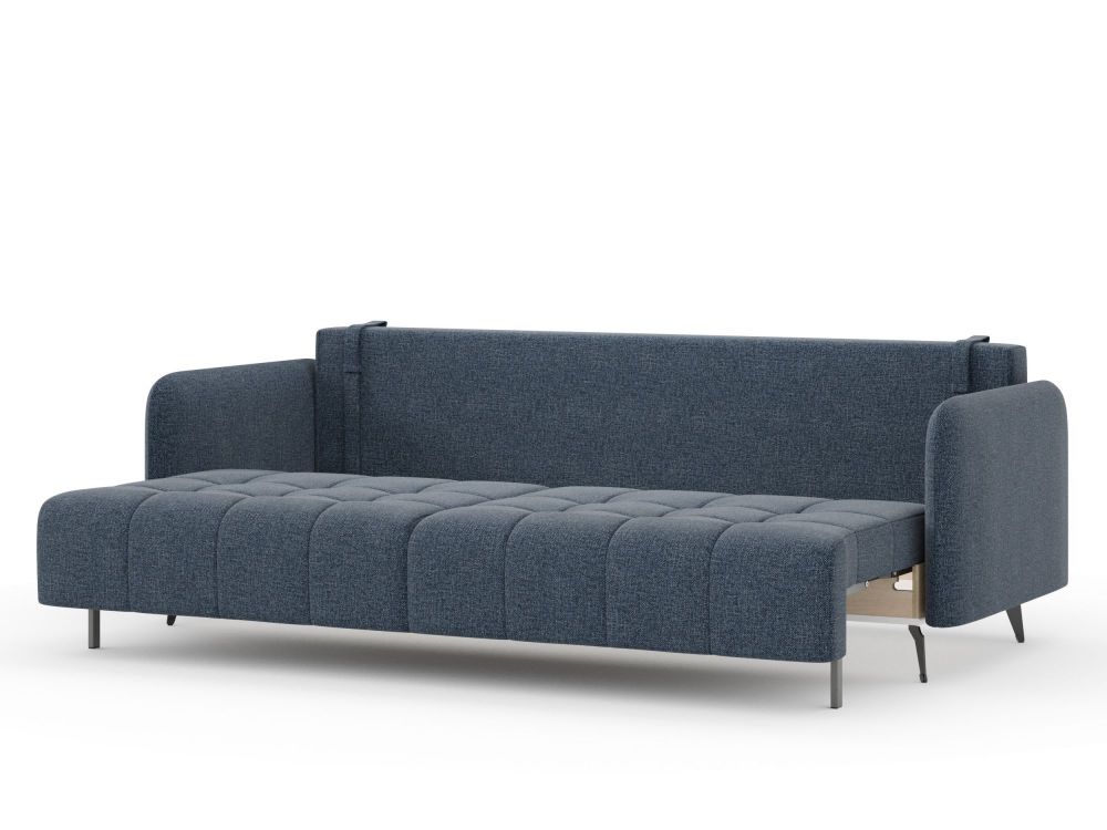 фото Валериан диван трёхместный прямой Синий, ткань RICO FLEX 101