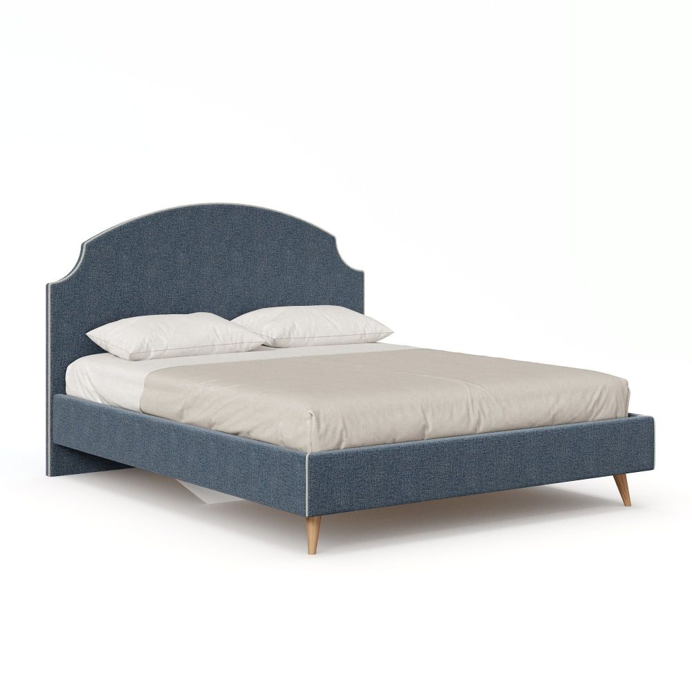 фото Карен Кровать 1600 с кроватным основанием (Синий/Светло-серый)