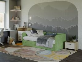 фото PROxSON Кровать Umka (Ткань: Велюр Casa Яблоневый) 90x200