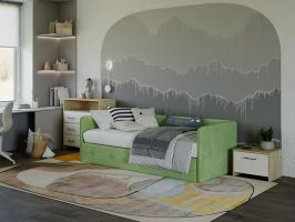 фото PROxSON Кровать Umka (Ткань: Велюр Casa Яблоневый) 90x200