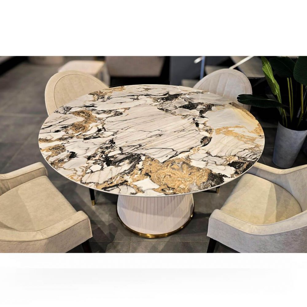 фото "Plisse Leather circle" Обеденный стол