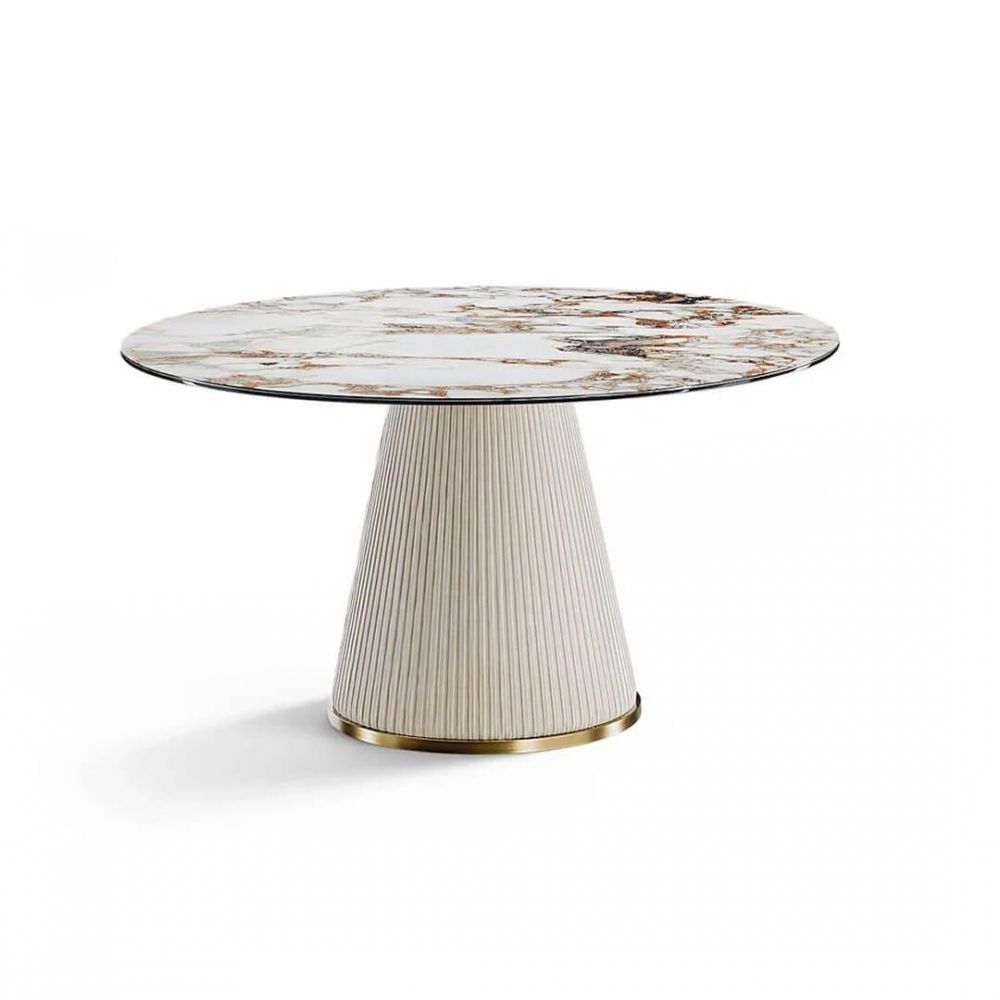 фото "Plisse Leather circle" Обеденный стол