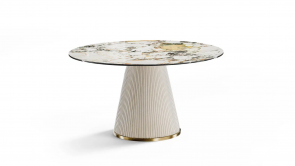 фото "Plisse Leather circle" Обеденный стол