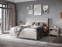 фото PROxSON Кровать Memphis без основания (Ткань: Велюр Sohu Латте) 200x190